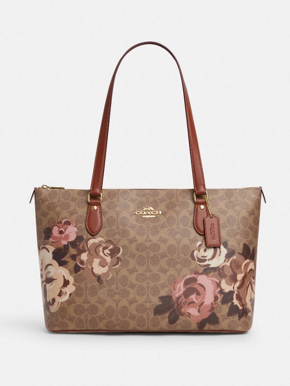 Coach Outlet Gallery Tote Bag In Signature Canvas With Rose Print